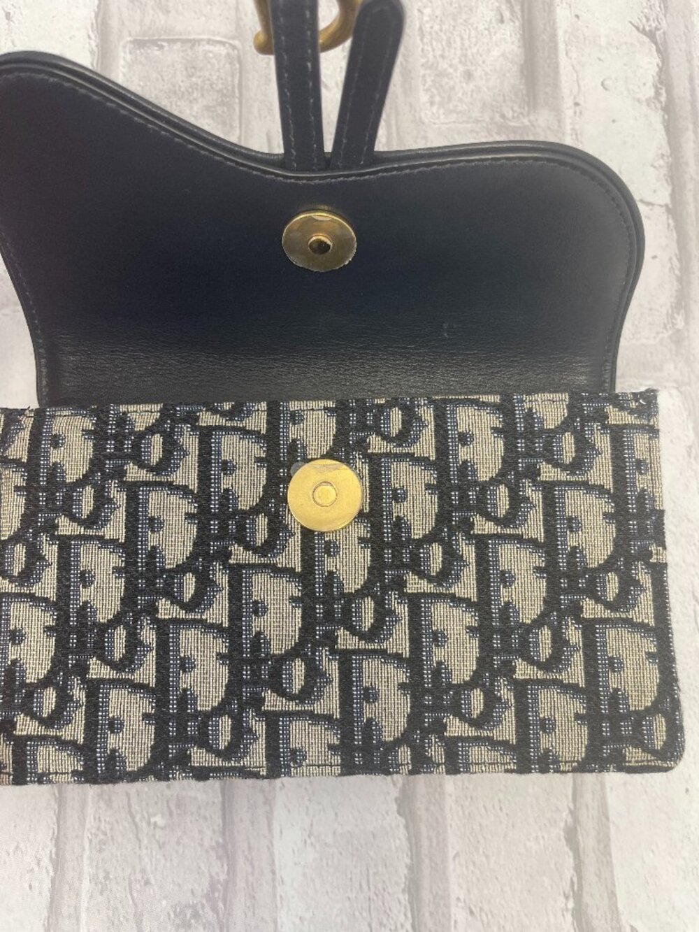 Christian Dior Blue Dior Oblique Jacquard Saddle Belt Pouch - Preowned - Picture 4 of 14